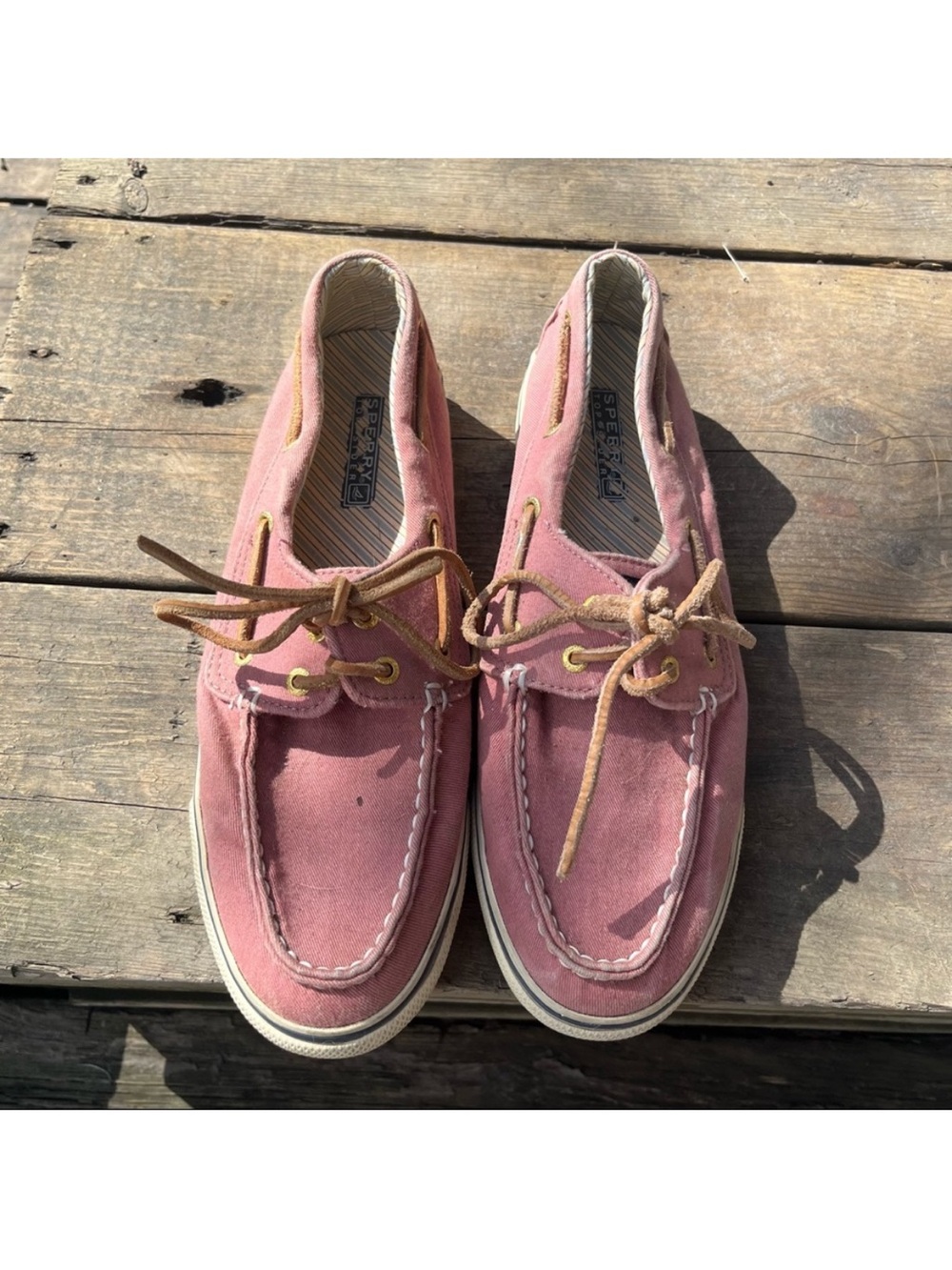 Sperry Women’s Dusty Pink Canvas Moccasin Boat Shoes